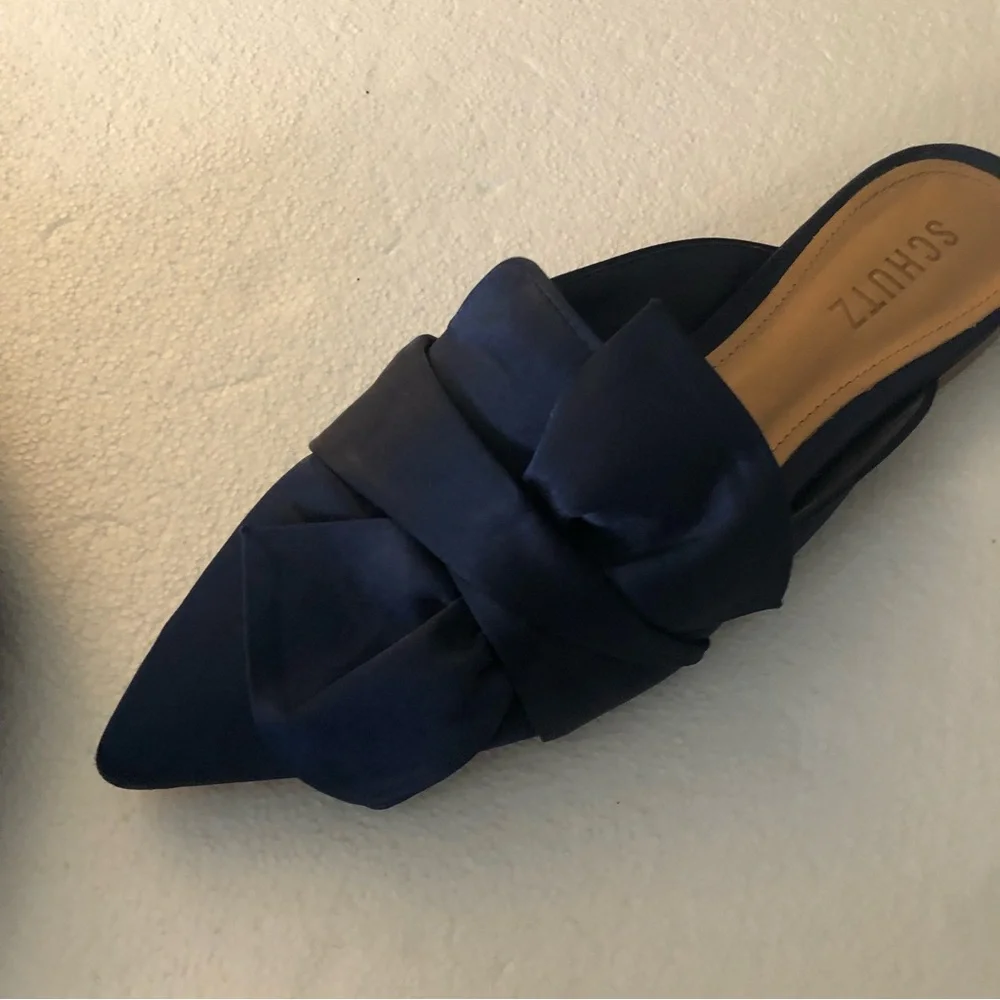 schutz navy blue D’ana knotted loafer mule - Picture 6 of 8